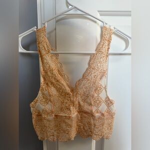 Orange Lace Sleeveless Top